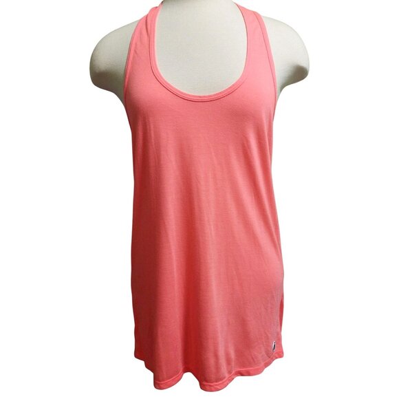 Trina Turk Recreation Bright Coral Pink Open Back Tank Top~Summer~Size Large - Picture 2 of 9